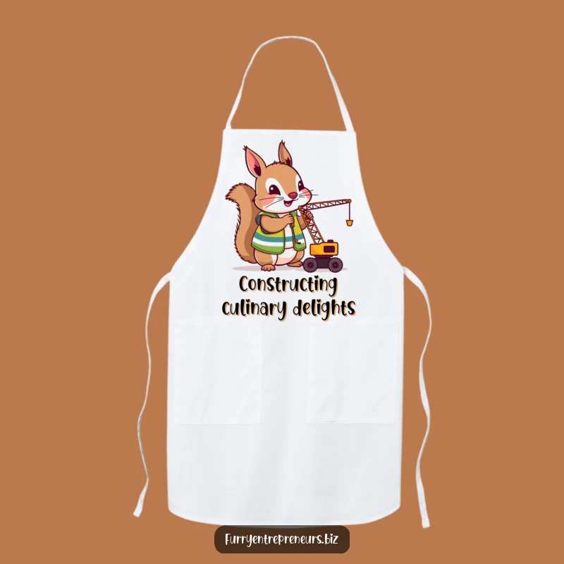 Funny Squirrel Crane Operator Apron: Build Delicious Meals With This Nutty Worker, Great Funny Gift!