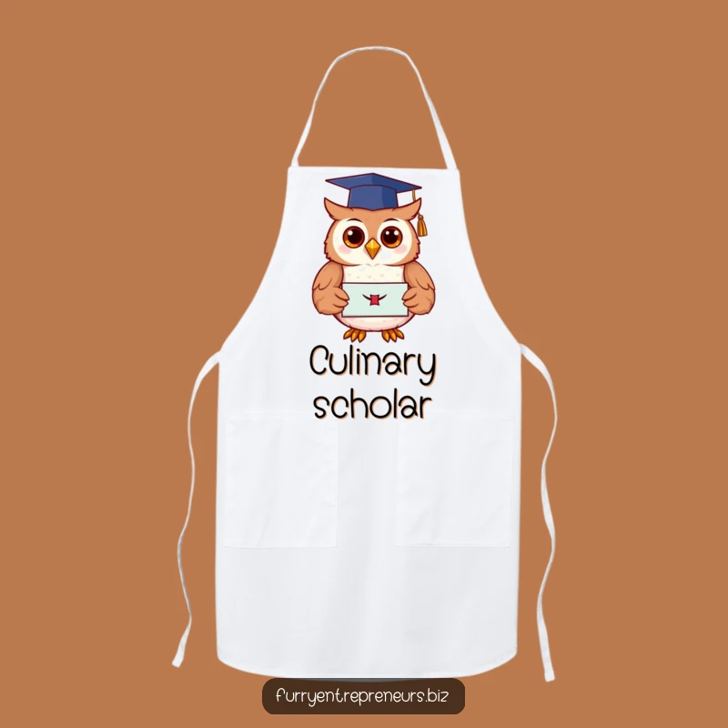 Funny Owl Graduation Apron - Cook Up Success with Wisdom!