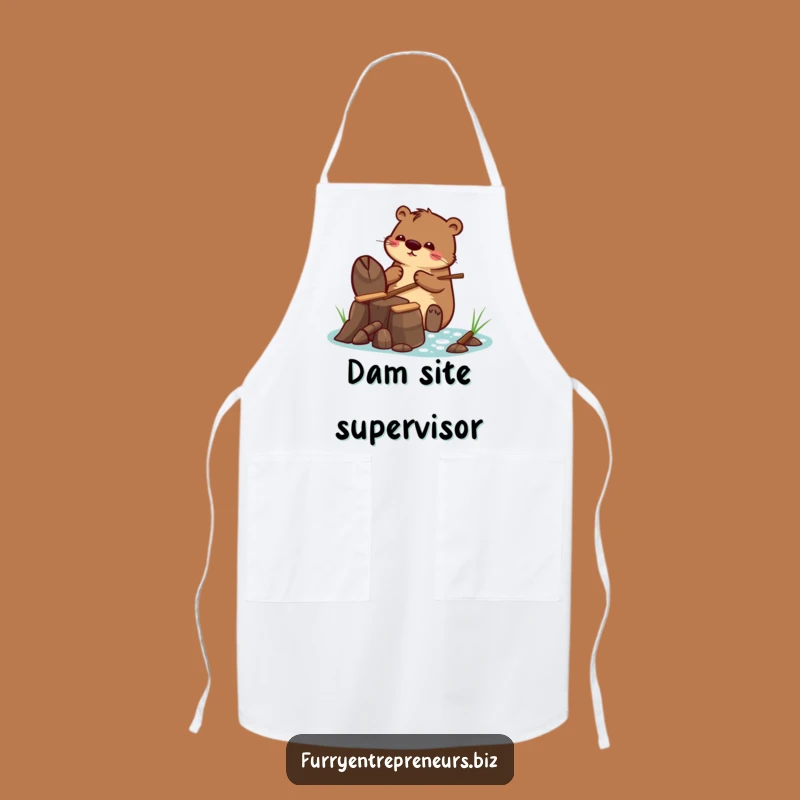 Funny Apron: Beaver Building Tiny Dam - Workshop Humor Gift!
