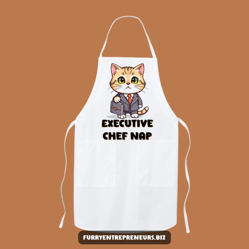 Funny Business Cat Apron: Suited Feline Chef Gift