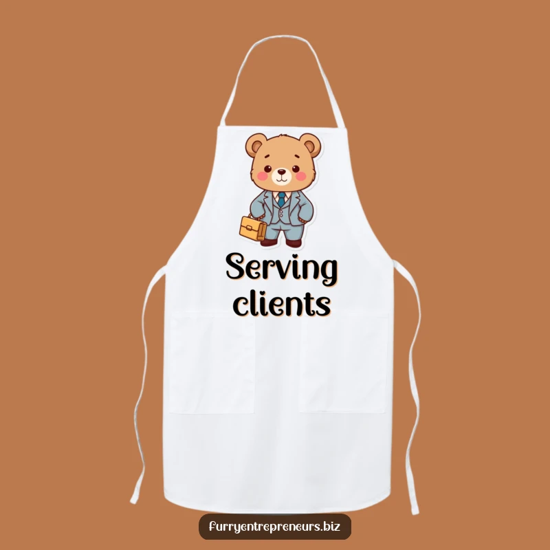 Funny Bear in Suit Apron - Cook Up Success with Style!