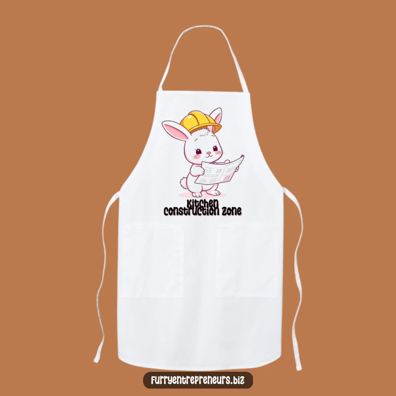 Funny Bunny Builder Apron: Construction Inspector Kitchen Gift