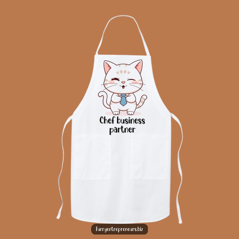 Funny Business Cat Apron: Dapper Chef Feline, Perfect Funny Gift!