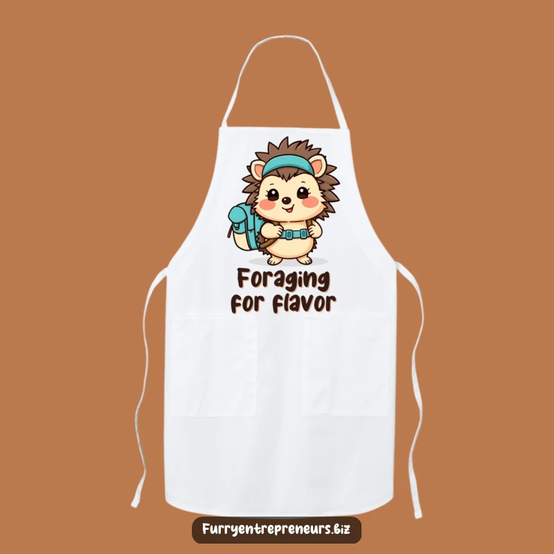 Funny Hedgehog Apron - Hiking Backpack Chef Character Kitchen Gift