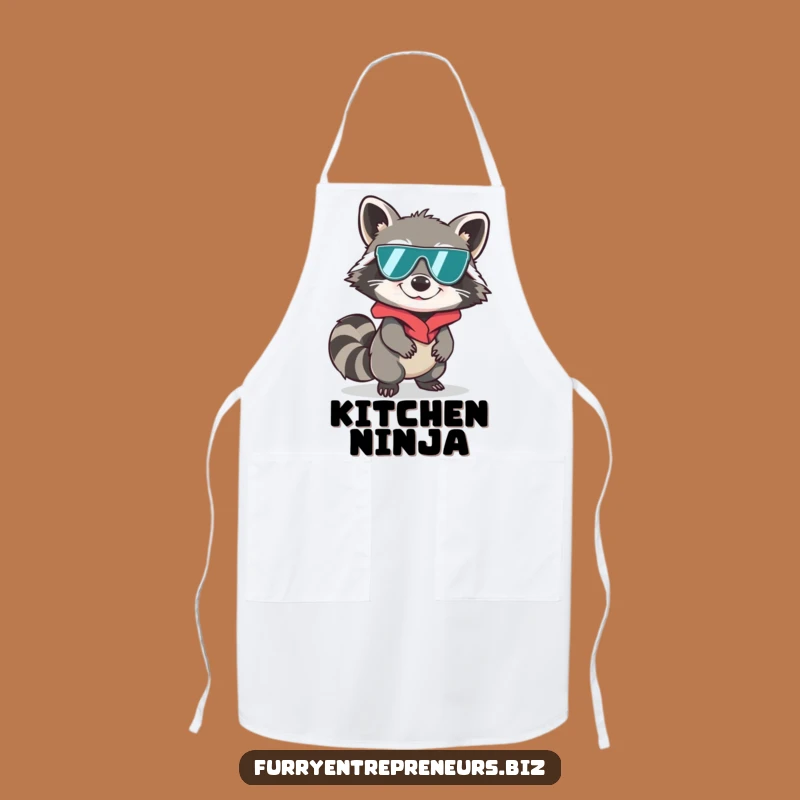 Funny Spy Raccoon Sneaking Apron - Kitchen Stealth & Humor