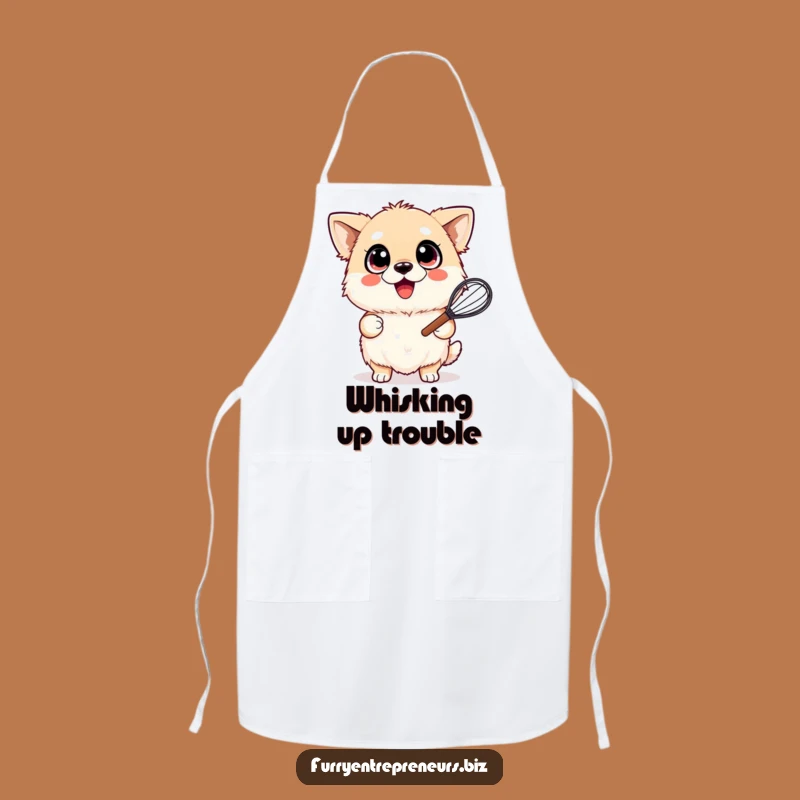 Funny Whisking Dog Apron: Keep Clean with this Happy Pup Baking Design