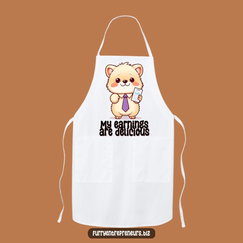 Funny Animal Stock Apron: Tie-Wearing Presenter, Hilarious Finance Chef Style Gift
