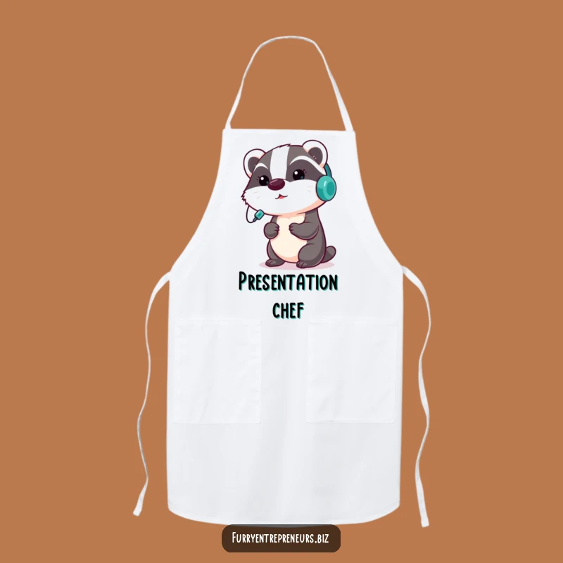 Funny Badger Presentation Apron: Work with Focus in This Determined Critter Design