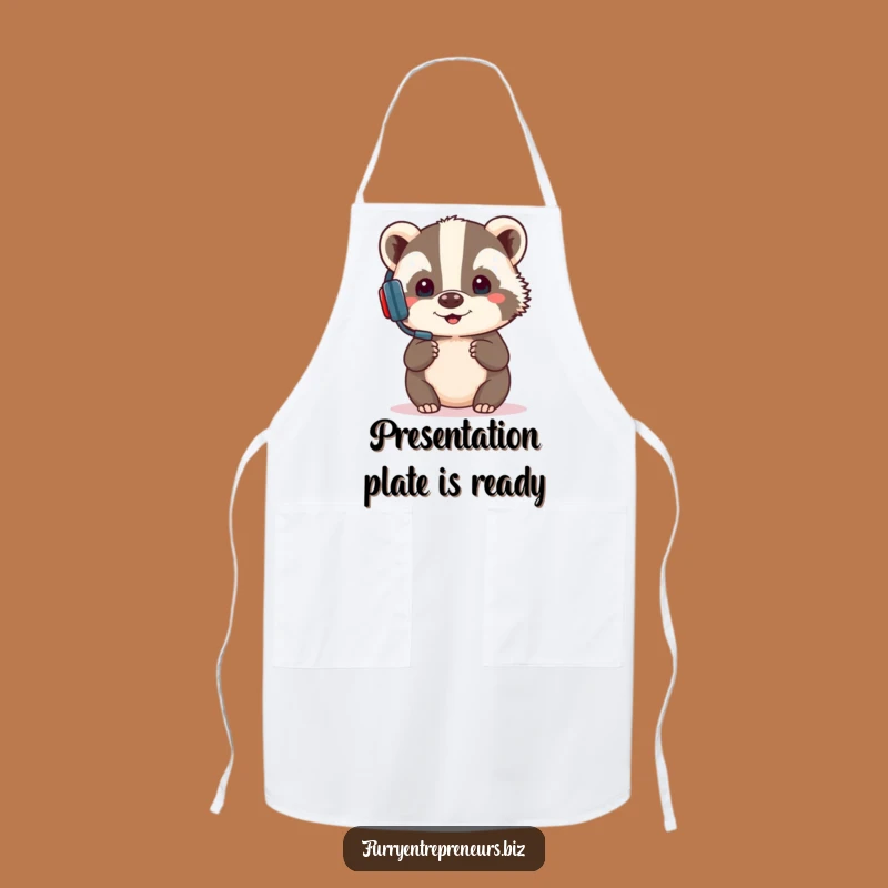 Funny Badger Presentation Apron: Work with Focus and Hilarious Flair