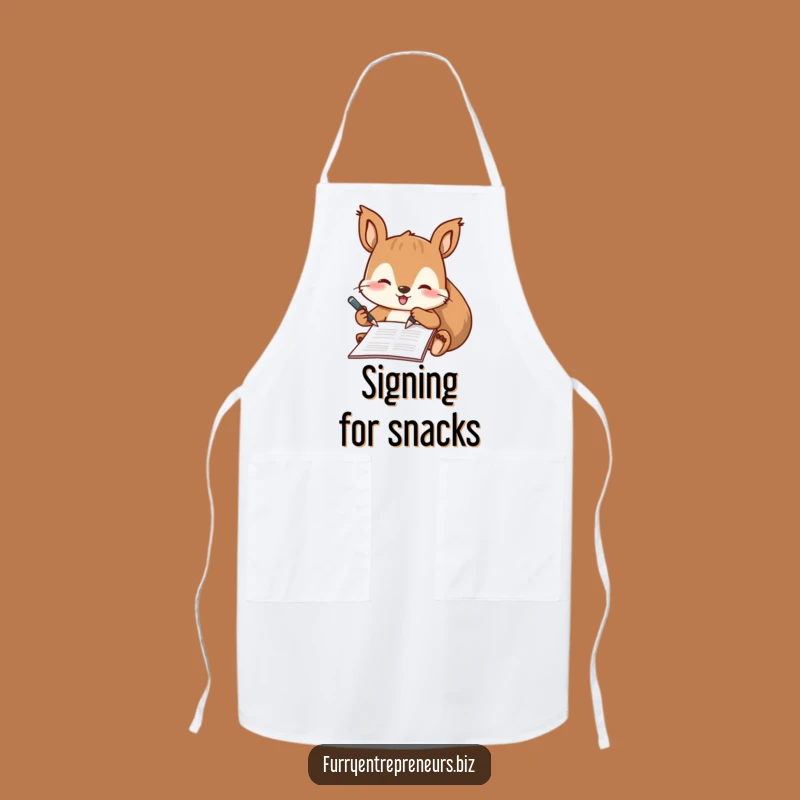 Funny Squirrel Signing Apron: Cook with Precision in this Hilarious Character Wear