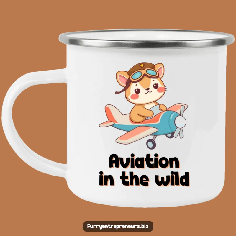 Funny Pilot Animal Camping Mug: Adventure Fuel, Perfect Funny Gift!
