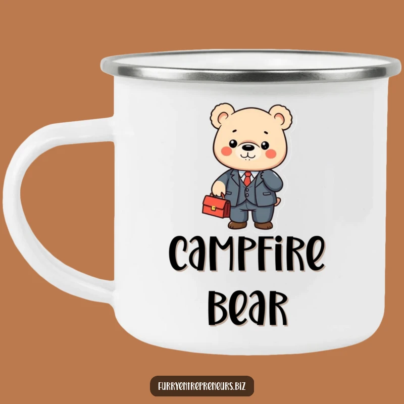 Durable Funny Business Bear Camping Mug: Adventure with Professional, Hilarious Style