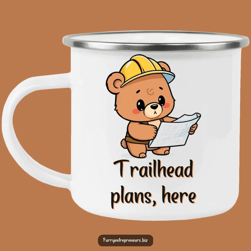 Funny Bear Blueprint Camping Mug: Hilarious Outdoor Gear for Coffee Lovers