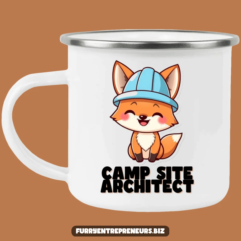 Funny Fox Hard Hat Camping Mug - Adventure Ready Construction Humor