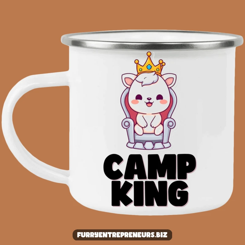 Funny King Animal Camping Mug: Royal Character Outdoor Gift