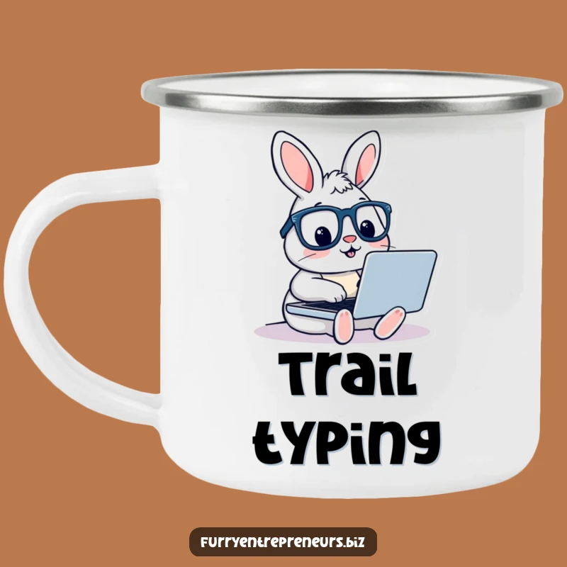 Funny Rabbit with Glasses Camping Mug - Adventure Fuel for Writers