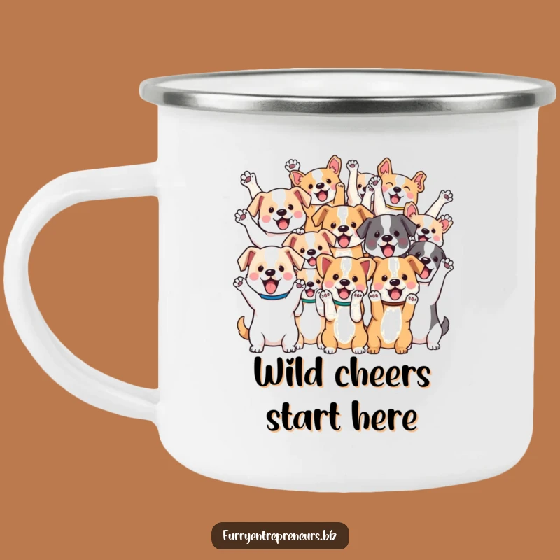 Funny Kawaii Dog Camping Mug: Durable Cheerful Pups for Outdoor Fun