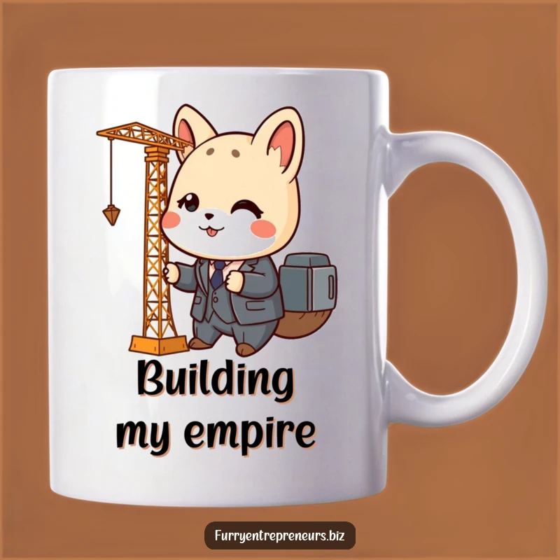 Funny Animal Business Mug: Tiny Suit Crane Operator, Perfect Funny Gift for Office Humor