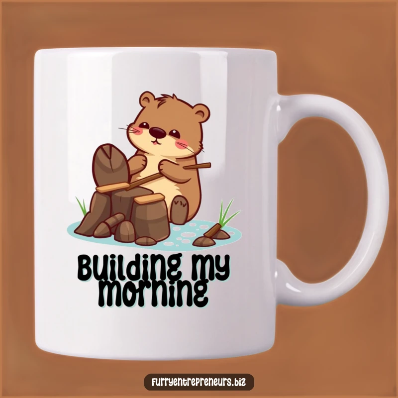 Funny Beaver Building Tiny Dam Mug - Hard Work Humor Gift!