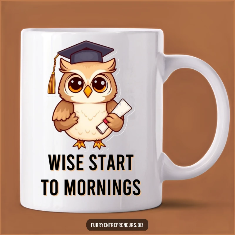 Funny Graduation Owl Mug: Wise Scholar Hooting with Joy, Perfect Gift!