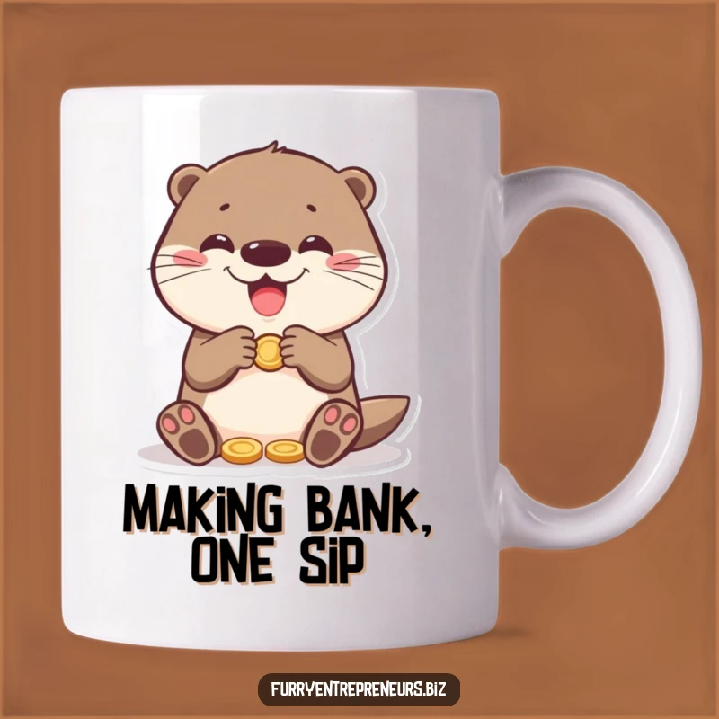 Funny Otter Counting Coins Mug: A Hilarious Gift for the Frugal Friend!