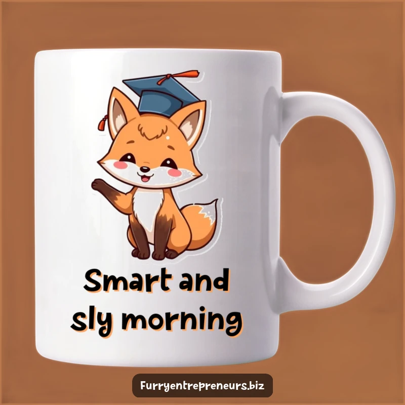 Funny Fox Graduation Mug: Celebrate Success with This Cheerful Gift