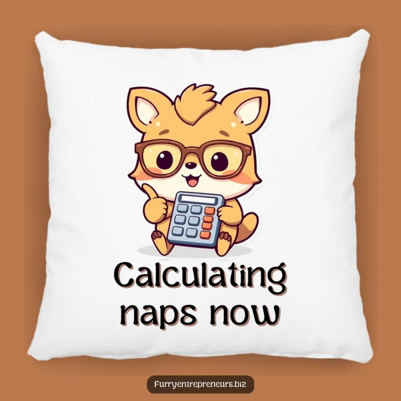 Funny Animal Accountant Pillow: Cozy, cheerful calculator pillow, perfect funny gift.