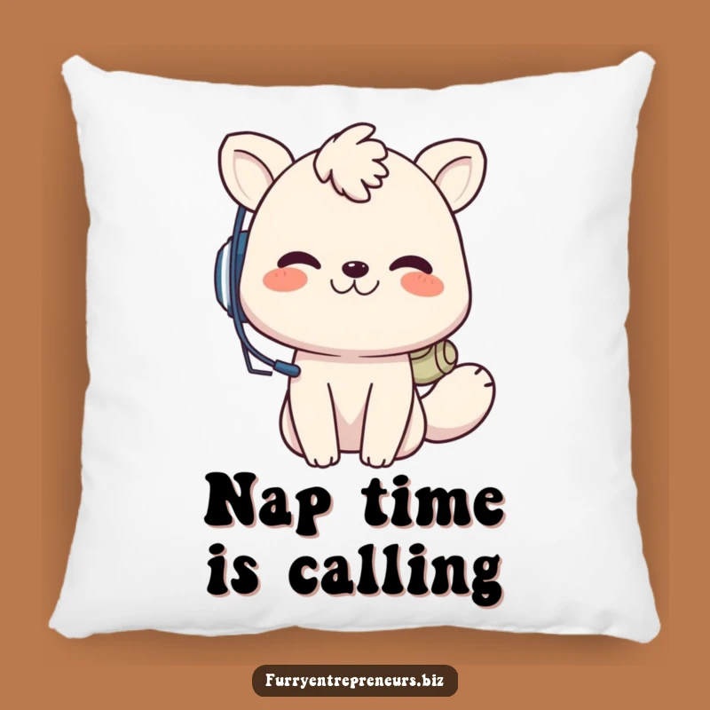 Funny Animal Call Center Pillow: Cozy, grinning headset pillow, perfect funny gift.