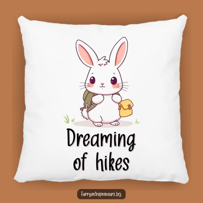Funny Rabbit Explorer Pillow - Cozy Backpack Companion Decor