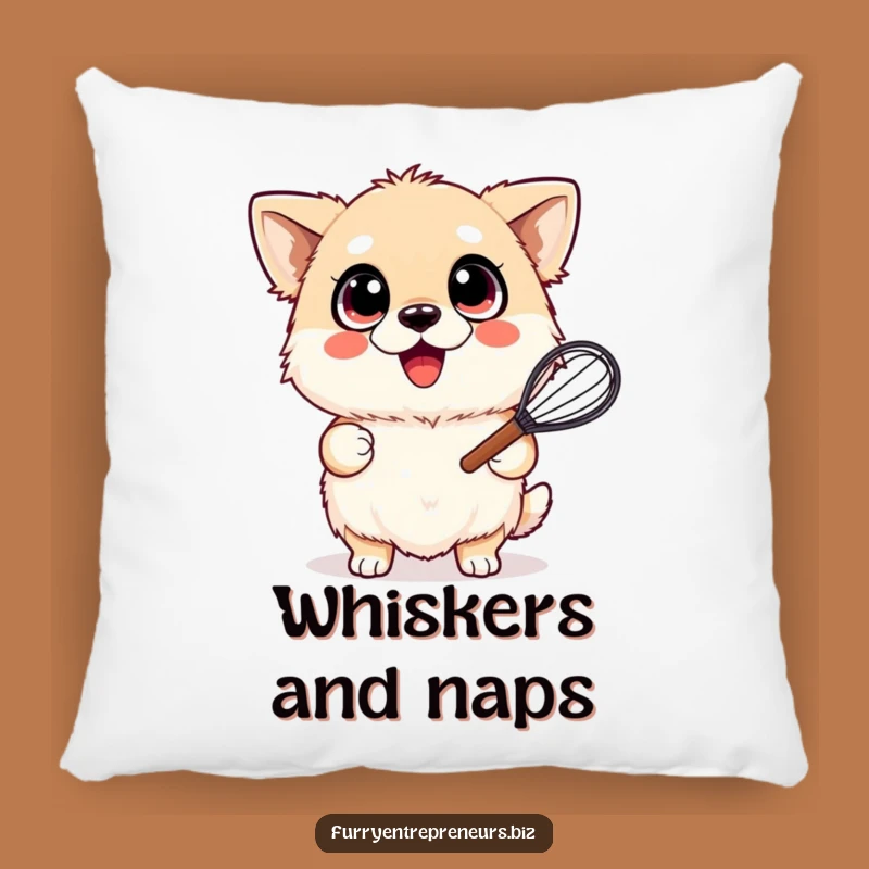 Funny Whisking Dog Pillow: Soft Fluffy Pup Cushion, Cute Funny Gift for Cozy Homes
