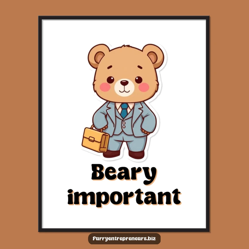 Funny Bear in Suit Digital Art - Dapper Executive Scene