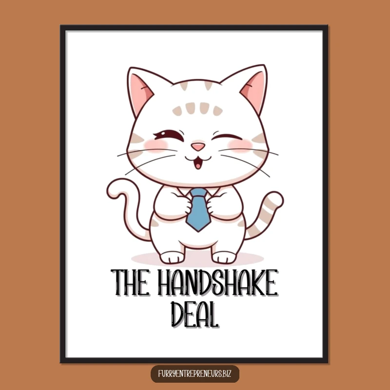 Funny Business Cat Digital Print: Dapper Feline Art for Instant Decor!