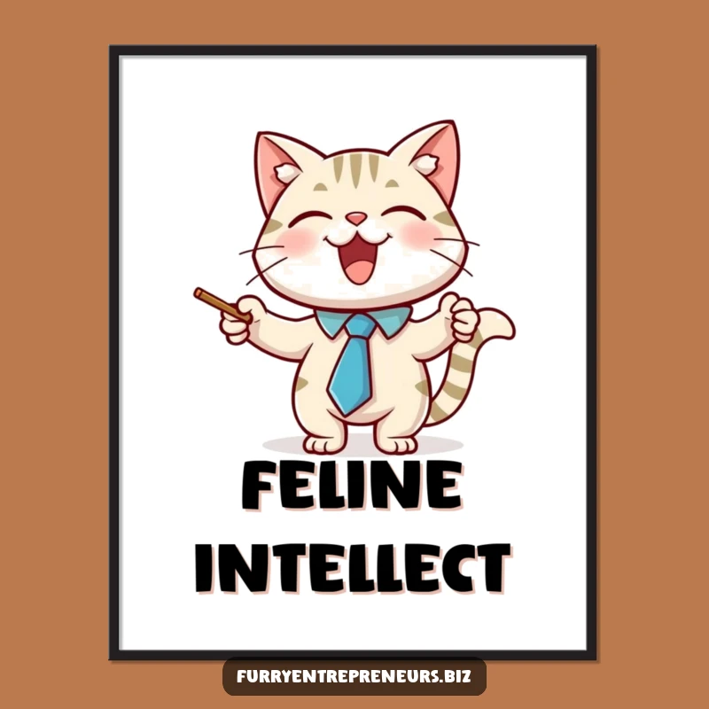 Funny Cat Professor Digital Art Print: Bring Feline Academia Home
