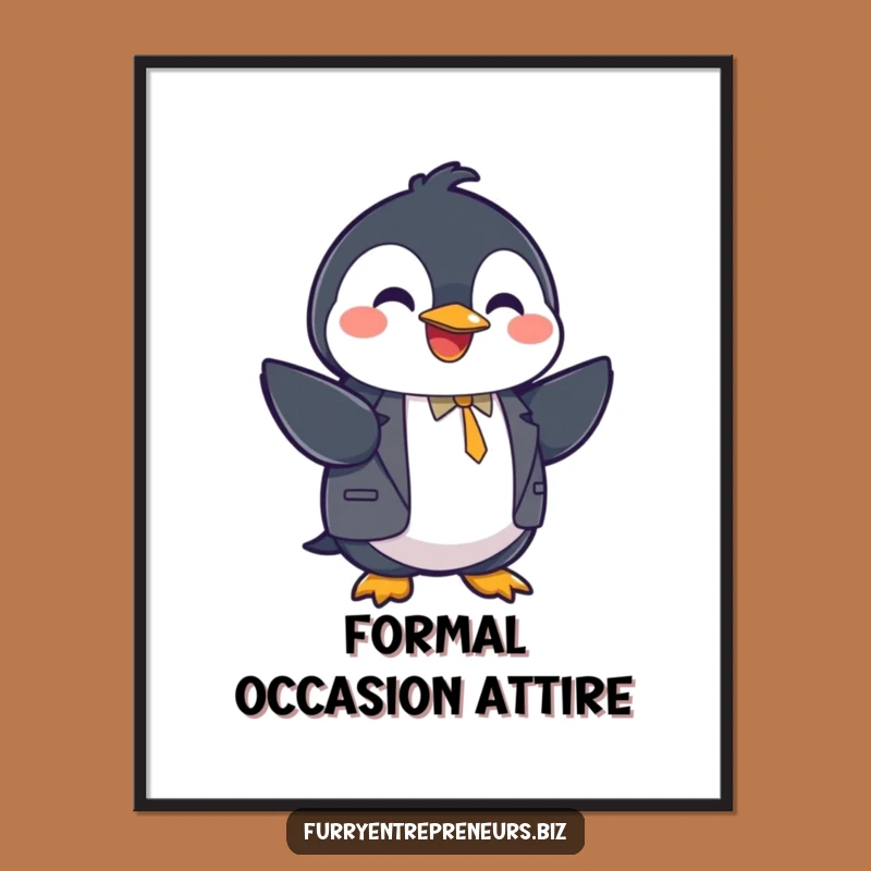 Funny Penguin Suit Handshake Digital Art - Instant Business Decor