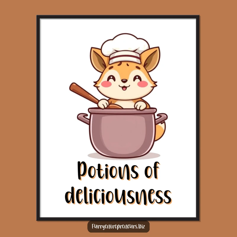 Funny Chef Animal Digital Art: Whimsical Wall Decor, A Hilarious Funny Gift!