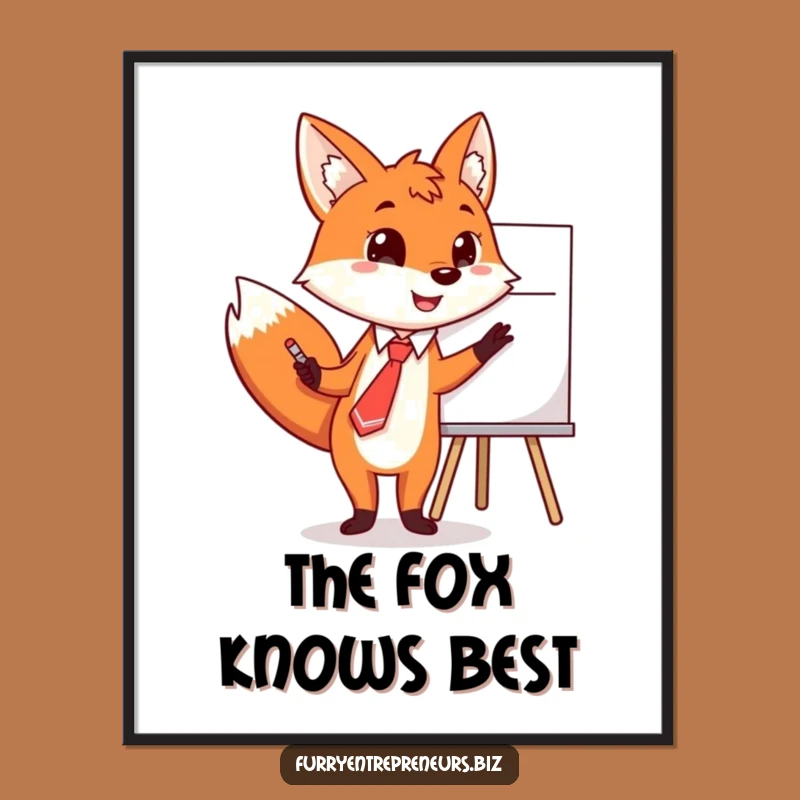 Funny Fox Tie Whiteboard Digital Art: Instant Presentation Humor!