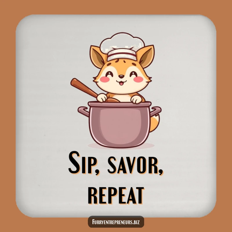 Funny Chef Animal Coaster: Protect Surfaces, A Charming Funny Gift!