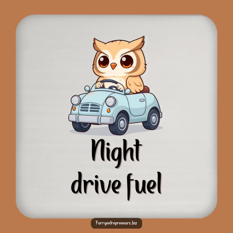 Funny Owl Driving Car Coaster - Cute Tabletop Protection Humor