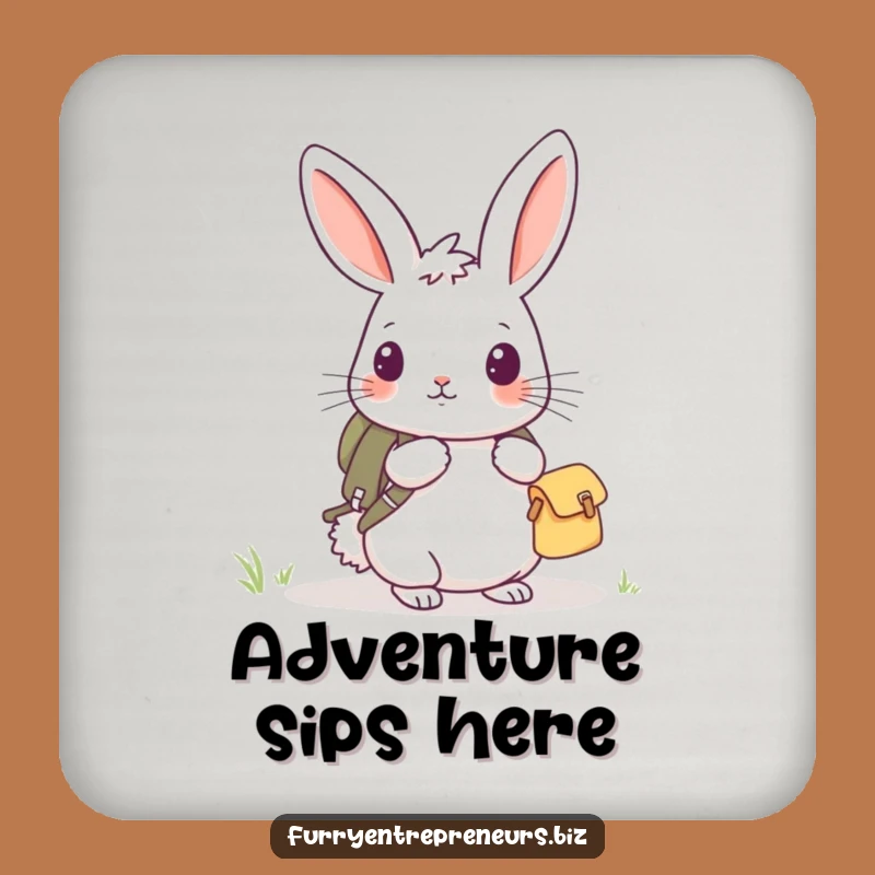 Funny Rabbit Explorer Coaster Set - Cute Adventure Decor