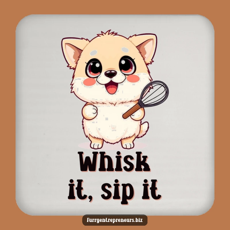 Funny Whisking Dog Coasters: Protect Surfaces with Happy Pup Design