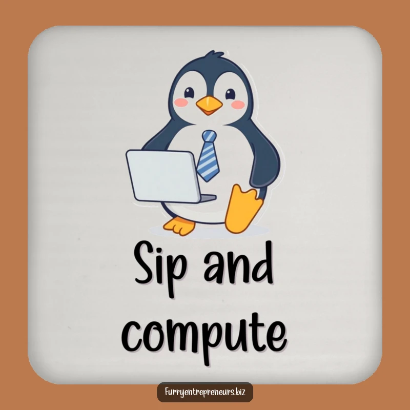 Funny Penguin Tie Coaster Set: Protect Surfaces with Professional Bird Flair