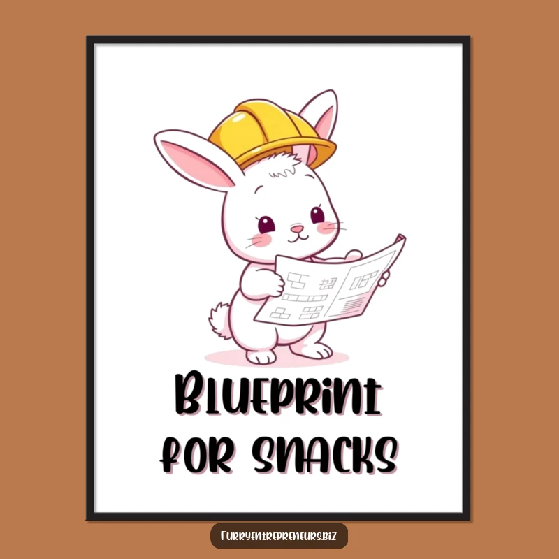 Funny Bunny Builder Poster: Construction Inspector Wall Art Gift