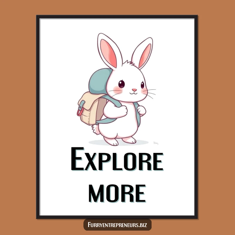 Funny Rabbit Explorer Poster: Bring Adventure Home with This Whimsical Wall Art