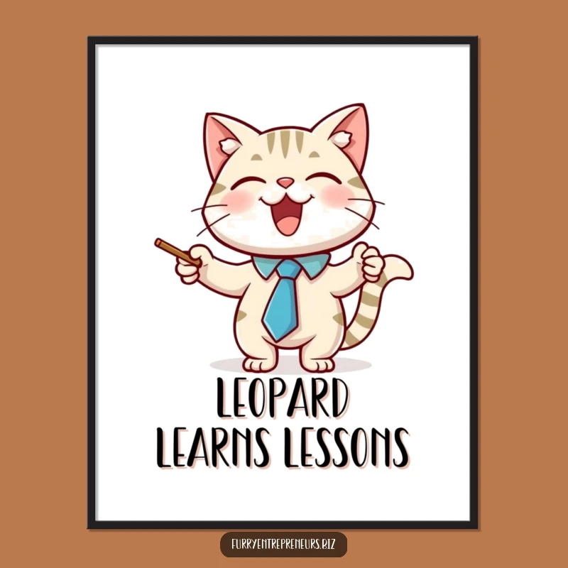 Funny Cat Professor Poster: Academic Art with a Hilarious Feline Twist