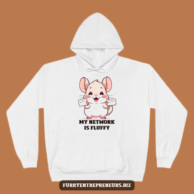 Cozy Funny Chinchilla Hoodie: Distribute Warmth and Smiles with this Business Card Design