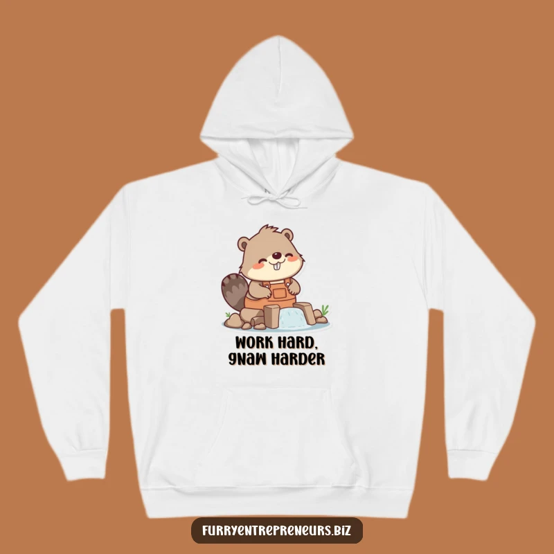 Funny Beaver Builder Dam Hoodie - Cozy Construction Humor Apparel