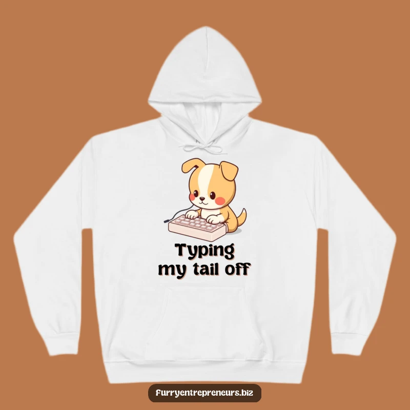 Funny Dog Programmer Hoodie: Adorable Dog Mini Keyboard, Cozy Funny Gift!