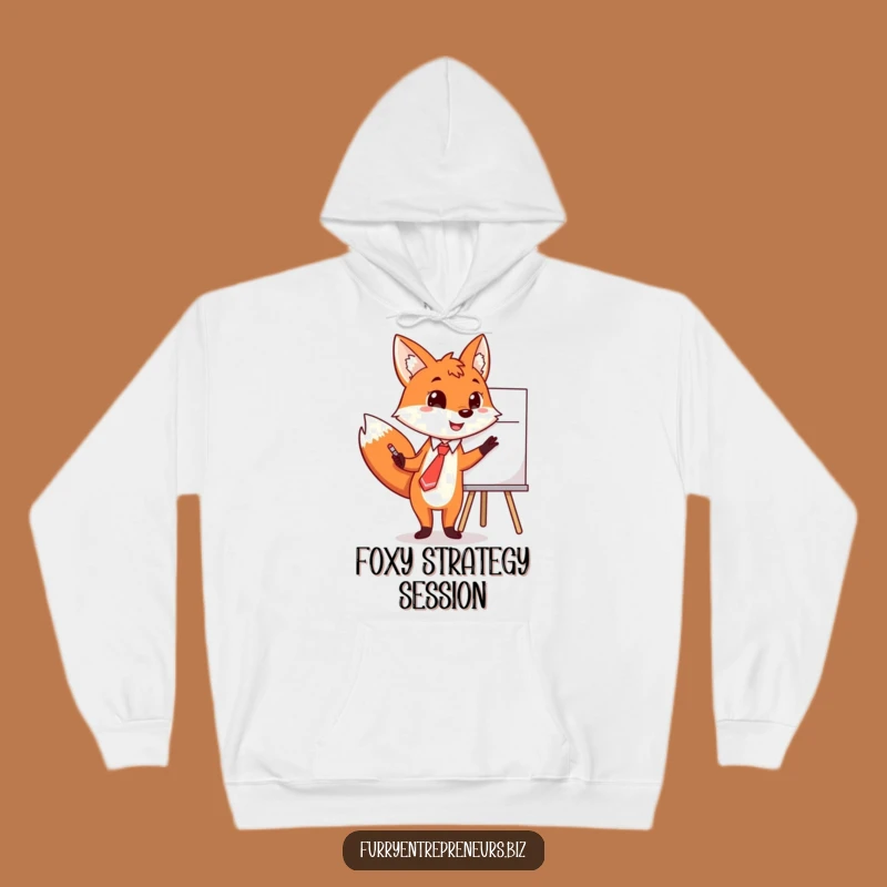 Funny Fox Tie Whiteboard Hoodie: Stay Cozy & Communicative!
