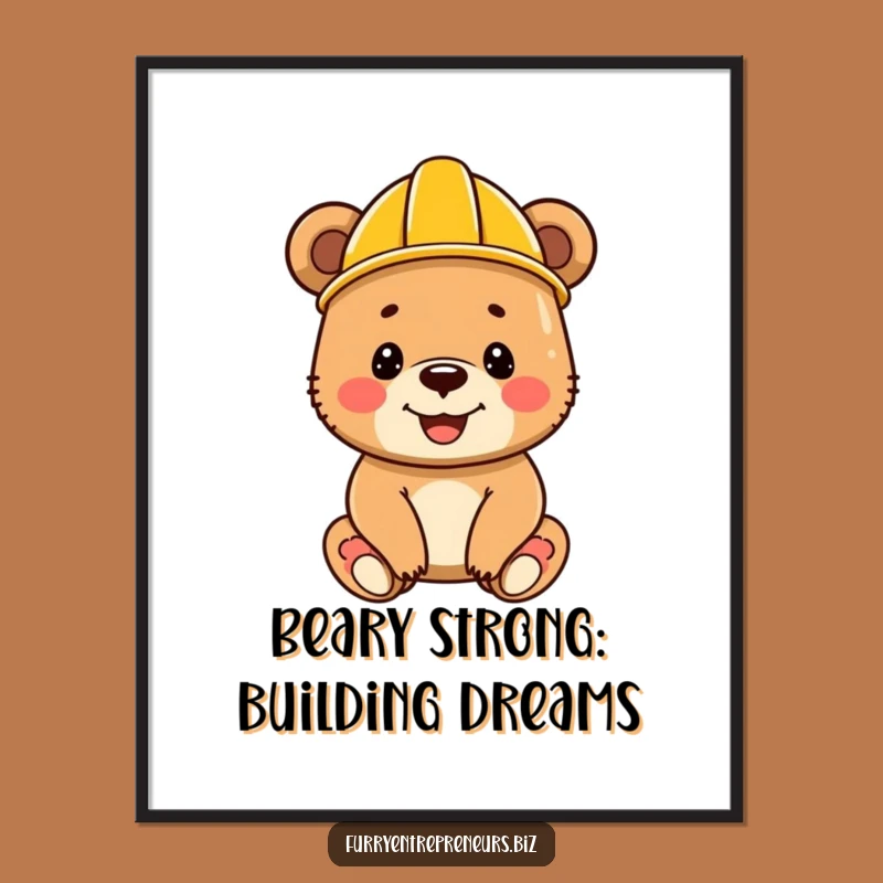 Free Printable Wall Art: Happy Bear Cub Builder, DIY Decor!