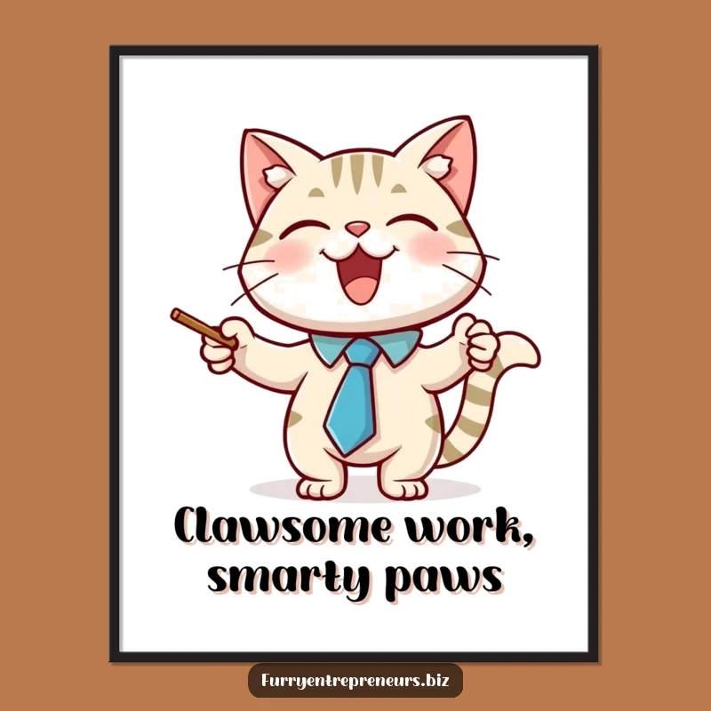 Funny Free Printable Wall Art: Cat Teacher Downloadable Decor Gift